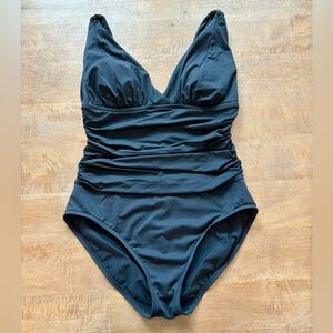 A.N.A. Black tummy control ruched one piece Swimsuit